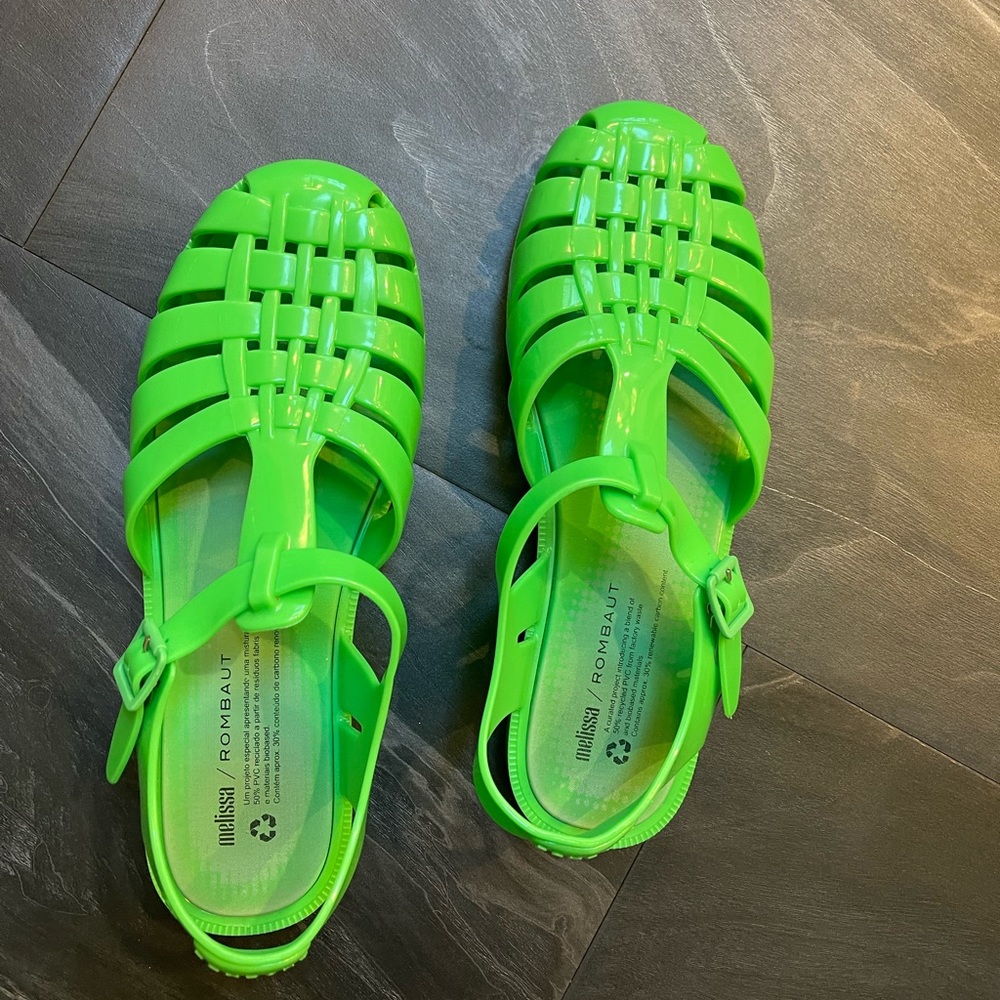 Melissa neon green jelly sandals